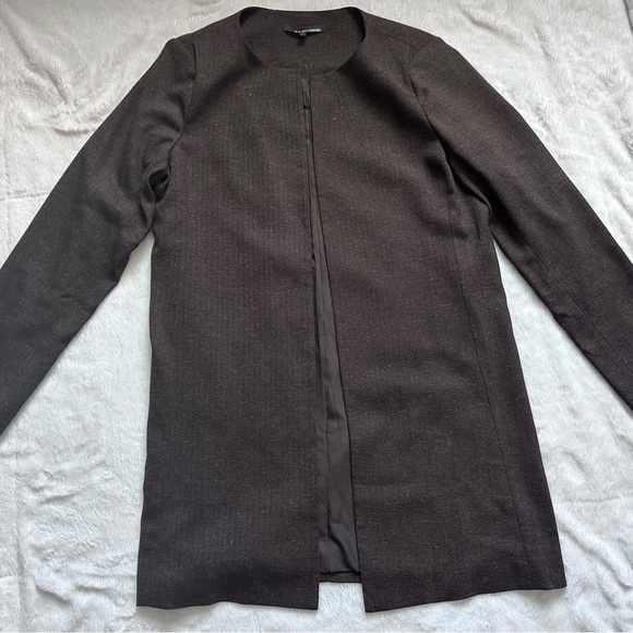 Amanda + Chelsea Brown Longline Jacket Open Blazer Coat Size L NEW WITHOUT TAGS - Picture 7 of 7